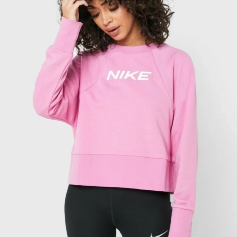 Nike Pink Crewneck Pullover Sweatshirt White Logo Nike